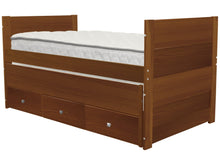Load image into Gallery viewer, All in One Twin Bed with Trundle and 3 Drawers in Expresso