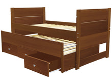 Load image into Gallery viewer, All in One Twin Bed with Trundle and 3 Drawers in Expresso