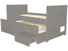Load image into Gallery viewer, All in One Twin Bed with Trundle and 3 Drawers in Gray