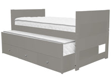 Load image into Gallery viewer, All in One Twin Bed with Trundle and 3 Drawers in Gray