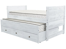 Load image into Gallery viewer, All in One Twin Bed with Trundle and 3 Drawers in Rustic White