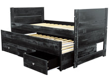 Load image into Gallery viewer, All in One Twin Bed with Trundle and 3 Drawers in Weathered Black