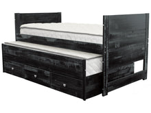 Load image into Gallery viewer, All in One Twin Bed with Trundle and 3 Drawers in Weathered Black