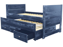 Load image into Gallery viewer, All in One Twin Bed with Trundle and 3 Drawers in Weathered Blue