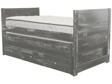 Load image into Gallery viewer, All in One Twin Bed with Trundle and 3 Drawers in Weathered Gray