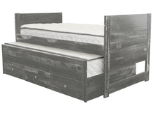 Load image into Gallery viewer, All in One Twin Bed with Trundle and 3 Drawers in Weathered Gray