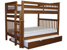 Load image into Gallery viewer, Bunk Beds Full over Full End Ladder Expresso + Full Trundle