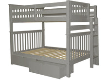 Load image into Gallery viewer, Bunk Beds Full over Full End Ladder Gray + Drawers