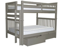 Load image into Gallery viewer, Bunk Beds Full over Full End Ladder Gray + Drawers