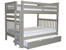Load image into Gallery viewer, Bunk Beds Full over Full End Ladder Gray + Trundle