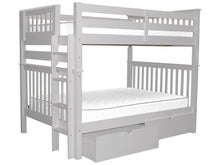 Load image into Gallery viewer, Bunk Beds Full over Full End Ladder White + Drawers