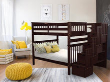 Load image into Gallery viewer, Bunk Beds Full over Full Stairway Cappuccino