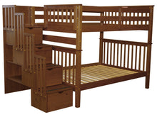 Load image into Gallery viewer, Bunk Beds Full over Full Stairway Expresso