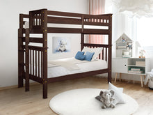 Load image into Gallery viewer, Bunk Beds Tall Twin over Twin End Ladder Cappuccino