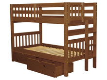 Load image into Gallery viewer, Bunk Bed Twin over Twin End Ladder Expresso + Drawers