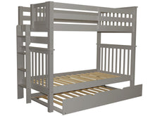Load image into Gallery viewer, Bunk Beds Tall Twin over Twin End Ladder Gray + Trundle