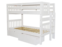Load image into Gallery viewer, Bunk Bed Twin over Twin End Ladder White + Drawers