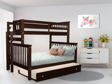 Load image into Gallery viewer, Bunk Beds Twin over Full End Ladder Cappuccino + Trundle