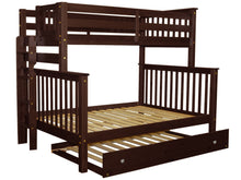 Load image into Gallery viewer, Bunk Beds Twin over Full End Ladder Cappuccino + Trundle