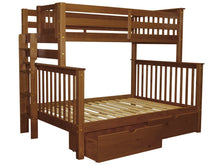 Load image into Gallery viewer, Bunk Beds Twin over Full End Ladder Expresso + Drawers