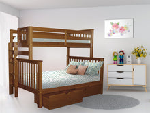 Load image into Gallery viewer, Bunk Beds Twin over Full End Ladder Expresso + Drawers