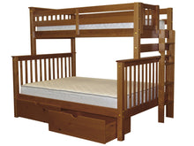 Load image into Gallery viewer, Bunk Beds Twin over Full End Ladder Expresso + Drawers