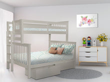 Load image into Gallery viewer, Bunk Beds Twin over Full End Ladder Gray + Drawers