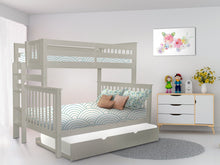 Load image into Gallery viewer, Bunk Beds Twin over Full End Ladder Gray + Trundle