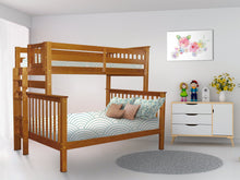 Load image into Gallery viewer, Bunk Beds Twin over Full End Ladder Honey