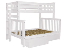 Load image into Gallery viewer, Bunk Beds Twin over Full End Ladder White + Drawers