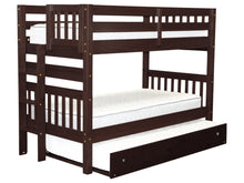 Load image into Gallery viewer, Bunk Bed Twin over Twin End Ladder Cappuccino + Trundle