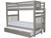Load image into Gallery viewer, Bunk Beds Tall Twin over Twin End Ladder Gray + Trundle