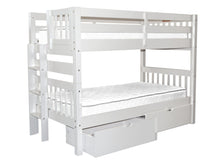 Load image into Gallery viewer, Bunk Bed Twin over Twin End Ladder White + Drawers