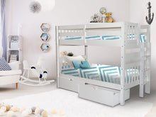 Load image into Gallery viewer, Bunk Bed Twin over Twin End Ladder White + Drawers
