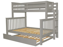 Load image into Gallery viewer, Bunk Beds Twin over Full End Ladder Gray + Full Trundle