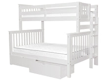 Load image into Gallery viewer, Bunk Beds Twin over Full End Ladder White + Drawers