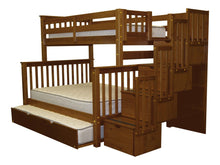 Load image into Gallery viewer, Bunk Beds Twin over Full Stairway Expresso + Trundle
