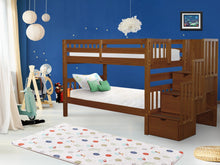 Load image into Gallery viewer, Bunk Beds Twin over Twin Stairway Expresso