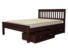 Load image into Gallery viewer, Full Bed Cappuccino with Drawers