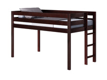 Load image into Gallery viewer, JACKPOT! Contemporary Twin Low Loft Bed with Ladder, Cherry