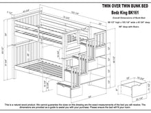 Load image into Gallery viewer, Bunk Beds Tall Twin over Twin Stairway Gray + Trundle

