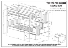 Load image into Gallery viewer, Bunk Beds Twin over Twin Stairway Cappuccino
