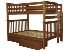 Load image into Gallery viewer, Bunk Beds Full over Full End Ladder Expresso + Drawers

