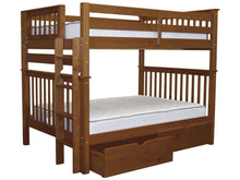 Load image into Gallery viewer, Bunk Beds Full over Full End Ladder Expresso + Drawers
