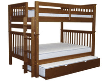 Load image into Gallery viewer, Bunk Beds Full over Full End Ladder Expresso + Trundle
