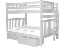 Load image into Gallery viewer, Bunk Beds Full over Full End Ladder White + Drawers
