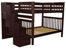 Load image into Gallery viewer, Bunk Beds Full over Full Stairway Cappuccino
