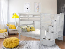 Load image into Gallery viewer, Bunk Beds Full over Full Stairway White

