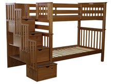 Load image into Gallery viewer, Bunk Beds Tall Twin over Twin Stairway Expresso
