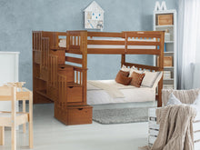 Load image into Gallery viewer, Bunk Beds Tall Twin over Twin Stairway Expresso
